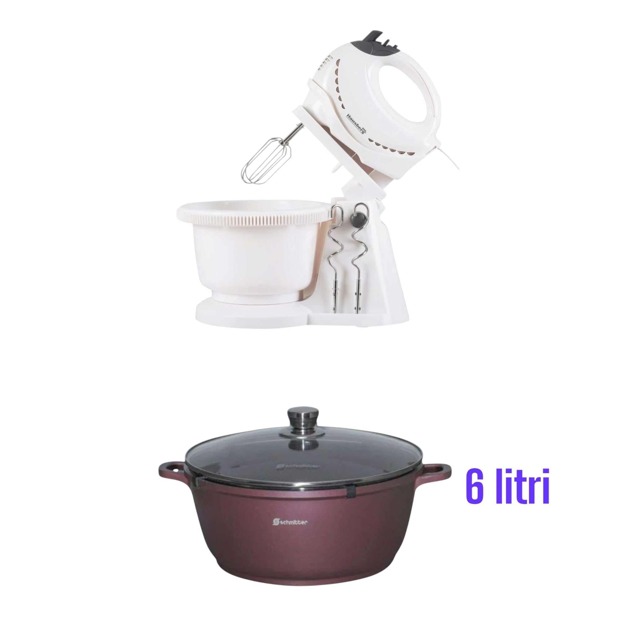 Set oala cu capac Schmitter 6 litri + Mixer cu suport Hausberg Set oala cu capac Schmitter 6 litri + Mixer cu suport Hausberg